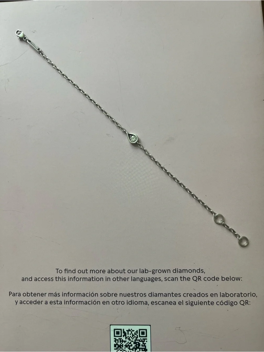 Pandora Silver Teardrop Bracelet with .15 Carat Diamond